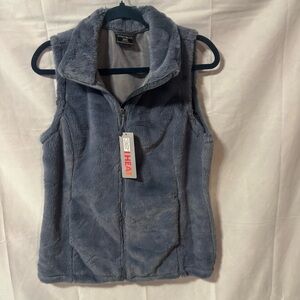 32 Degrees Heat Women’s Small Blue Sherpa Faux Fur Zip Up Vest NWT